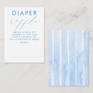 Blauw Witte Luier Raffle Baby Shower Tickets Informatiekaartje