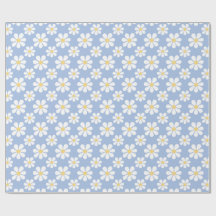 Blauw Witte Madeliefjes Patroon