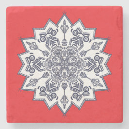 Blauw-witte mandela zandsteen Onderzetter