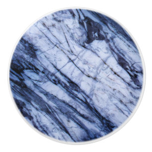 Blauw & Witte Marmer Steen Spiraal Modern Chic Keramische Knop