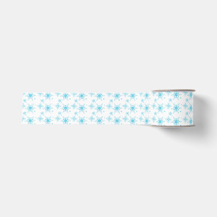 Blauw Witte Mini Mix Sneeuwvlok Kerstmis Grosgrain Lint