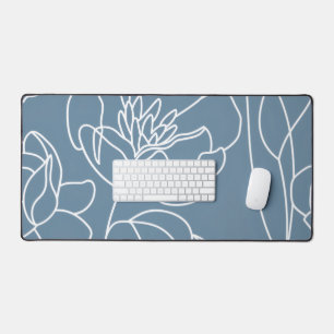 Blauw Witte Moderne Wilde Bloem Bureaumat