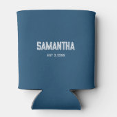 Blauw & witte monogramnaam Koeler (Achterkant)