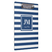 Blauw-witte nautische streepmonogram klembord (Rechts)