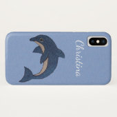 blauw-witte-oceaandolfijnen pomppositie Case-Mate iPhone case (Achterkant (horizontaal))