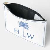 Blauw-witte palmboom Monogram Etui (Open)