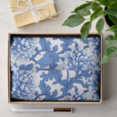 Blauw-witte pioenroos Chinoiserie Floral Tissuepapier (Geschenk)