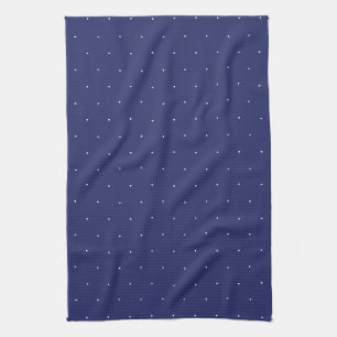 Blauw-witte polka-stipjes elegant theedoek