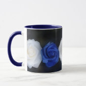 Blauw-witte rozen Flower Art Mok Cup (Links)