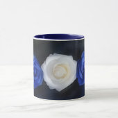 Blauw-witte rozen Flower Art Mok Cup (Midden)