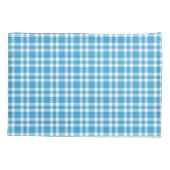 Blauw Witte Ruitjesprint Kussensloop (Achterkant-Links)