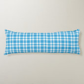 Blauw Witte Ruitjesprint Lichaamskussen (Voorkant)