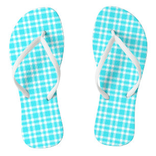 Blauw Witte Ruitjesprint Teenslippers