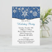 Blauw-witte sneeuwvlok Kerstmis Kaart (Staand voorkant)