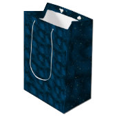 Blauw-witte Sterrennacht Celestial Medium Cadeauzakje (Voorkant Gekanteld)