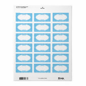 Blauw-witte Stippen Inblikken Label (Full Sheet)