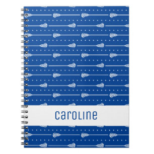 Blauw Witte Stokken en Stippellijnen Patroon Notitieboek