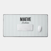 Blauw-witte streep gepersonaliseerde moderne elega bureaumat (Keyboard & Muis)