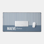 Blauw-witte streep gepersonaliseerde moderne elega bureaumat (Keyboard & Muis)