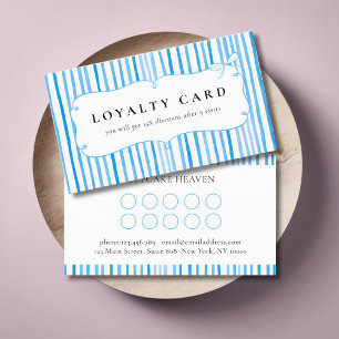 Blauw Witte Streep Vintage Strikte Loyalty Kaarten Visitekaartje