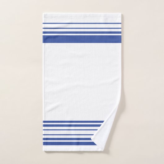 Blauw-witte streepaccent bad handdoek (Handdoek)