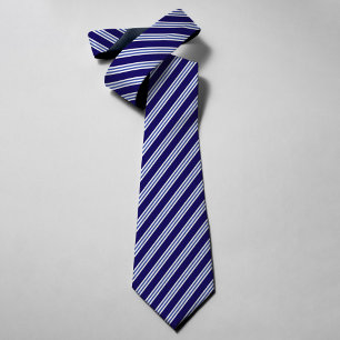 Blauw & Witte Strepen Elegante Trouwjurk Bruidsjon Stropdas