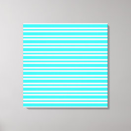 Blauw Witte Strepen Patroon Canvas Afdruk