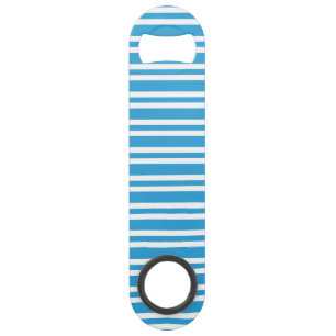 Blauw Witte Strepen Patroon Speed Flessenopener