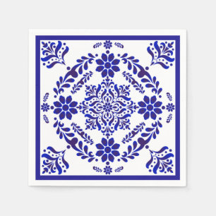 Blauw-witte Talavera Drie Servet