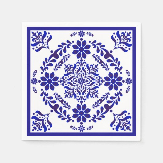 Blauw-witte Talavera Drie Servet (Voorkant)