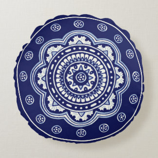 Blauw-witte Talavera Vijf Rond Kussen