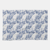 Blauw Witte Toile Bloemrijke Franse Landelijke Sti Theedoek (Horizontaal)