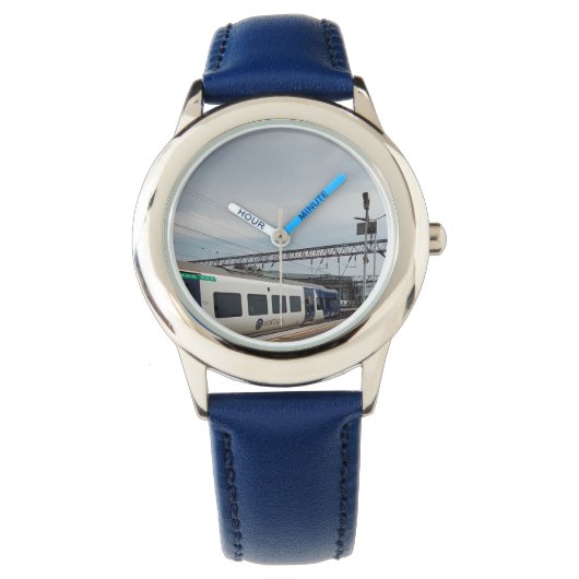 Blauw-witte trein horloge (Voorkant)