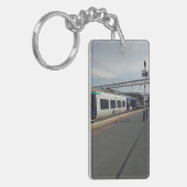 Blauw-witte trein sleutelhanger (Voorkant Links)