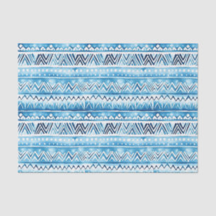 Blauw-witte tribale strepen tissuepapier
