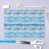 Blauw-witte tribale strepen tissuepapier (Craft)