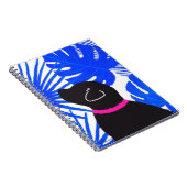 Blauw Witte Tropische Eiland Zwarte Hond Notitiebo Notitieboek (Rechterzijde)