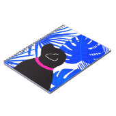 Blauw Witte Tropische Eiland Zwarte Hond Notitiebo Notitieboek (Linkerzijde)