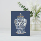 Blauw & Witte Vaas van Porcelain door Visual Studi Briefkaart (Staand voorkant)