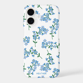 Blauw Witte Vergeet-mij-nietje Bloemmotief