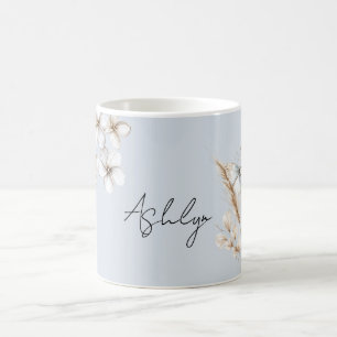 Blauw Witte Vlinder Bloemen Koffiemok