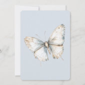  Blauw Witte Vlinder Bloemen Verjaardag Kaart (Achterkant)