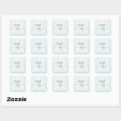 Blauw Witte Vlinders Trouwjurk Vierkante Sticker (Vel)