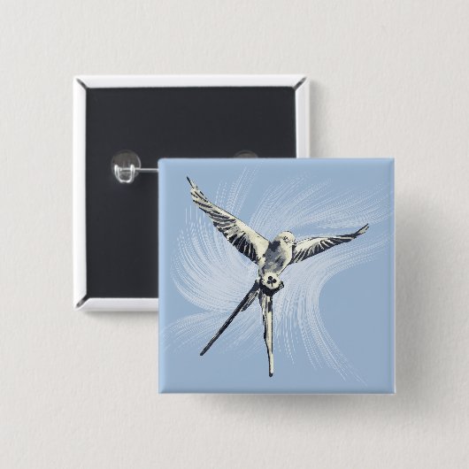 Blauw Witte Vogel Wind Wingspan Board Game Vierkante Button 5,1 Cm (Voorkant /achterkant)