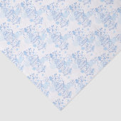 Blauw witte vogelkooi harten tissue papier (Detail)