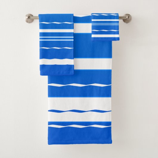 Blauw witte washanddoekset bad handdoek (Insitu)