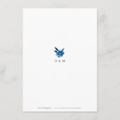 Blauw-witte waterverf bloemenbruiloft details informatiekaartje (Achterkant)