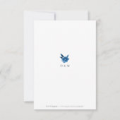 Blauw-witte waterverf bloemenbruiloft RSVP Kaartje (Achterkant)