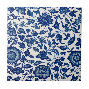 Blauw Witte Wilde Bloem Franse Landelijke Chinoise Tegeltje