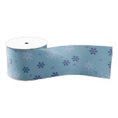 Blauw-witte wintersneeuwvlok grosgrain lint (Spoel)